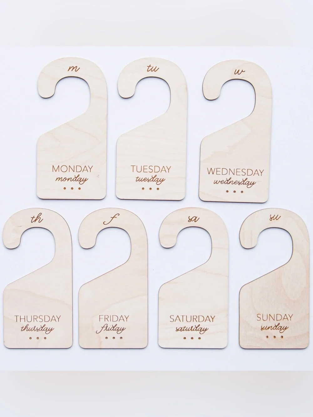 Market & Spruce Natural Wood Weekly Door Hanger Set